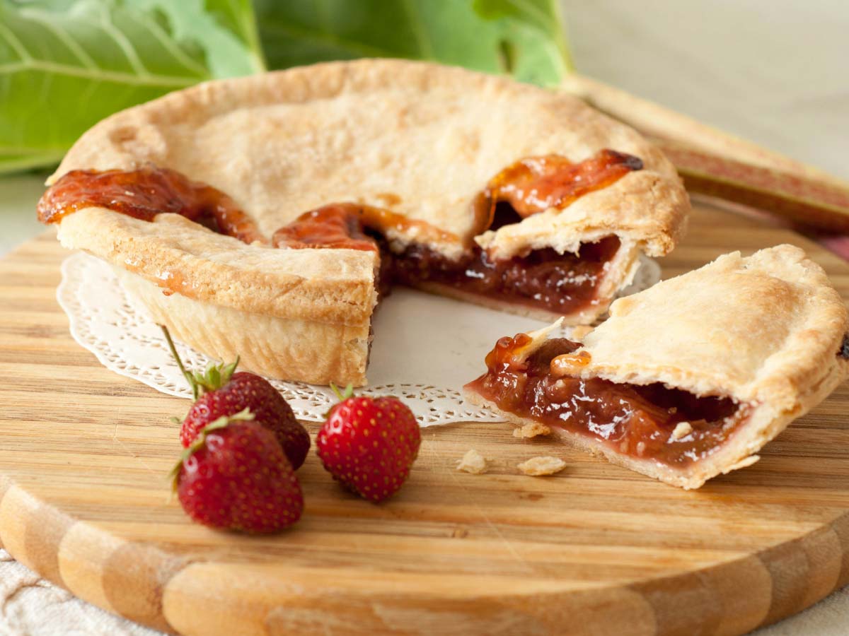 Tarte rhubarbe et fraises